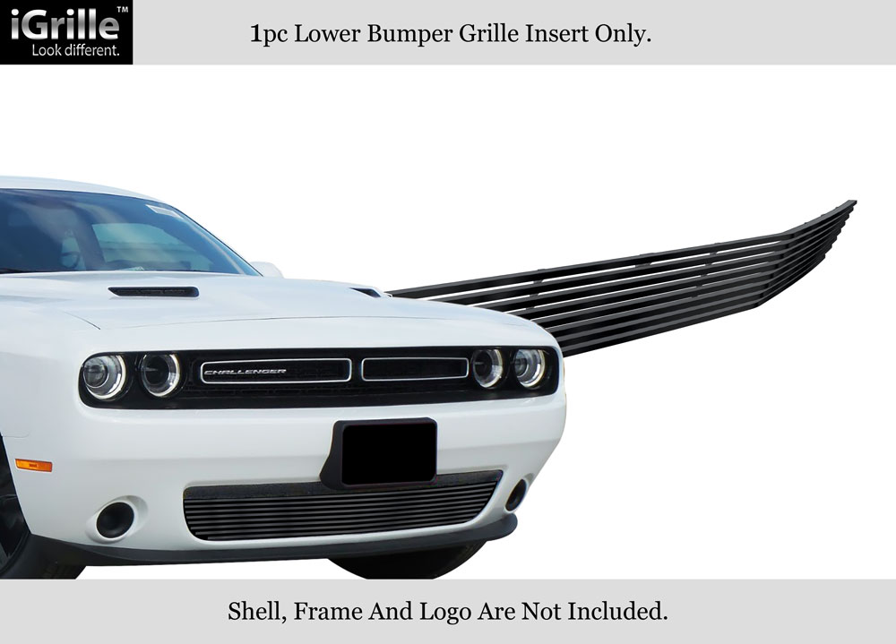 Fits 20152019 Dodge Challenger Stainless Steel Black Billet Grille